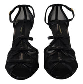 Dolce & Gabbana Black Stiletto High Heels Sandals Shoes